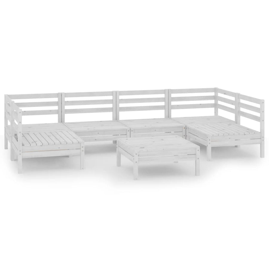 7-Delige Loungeset Massief Grenenhout Wit