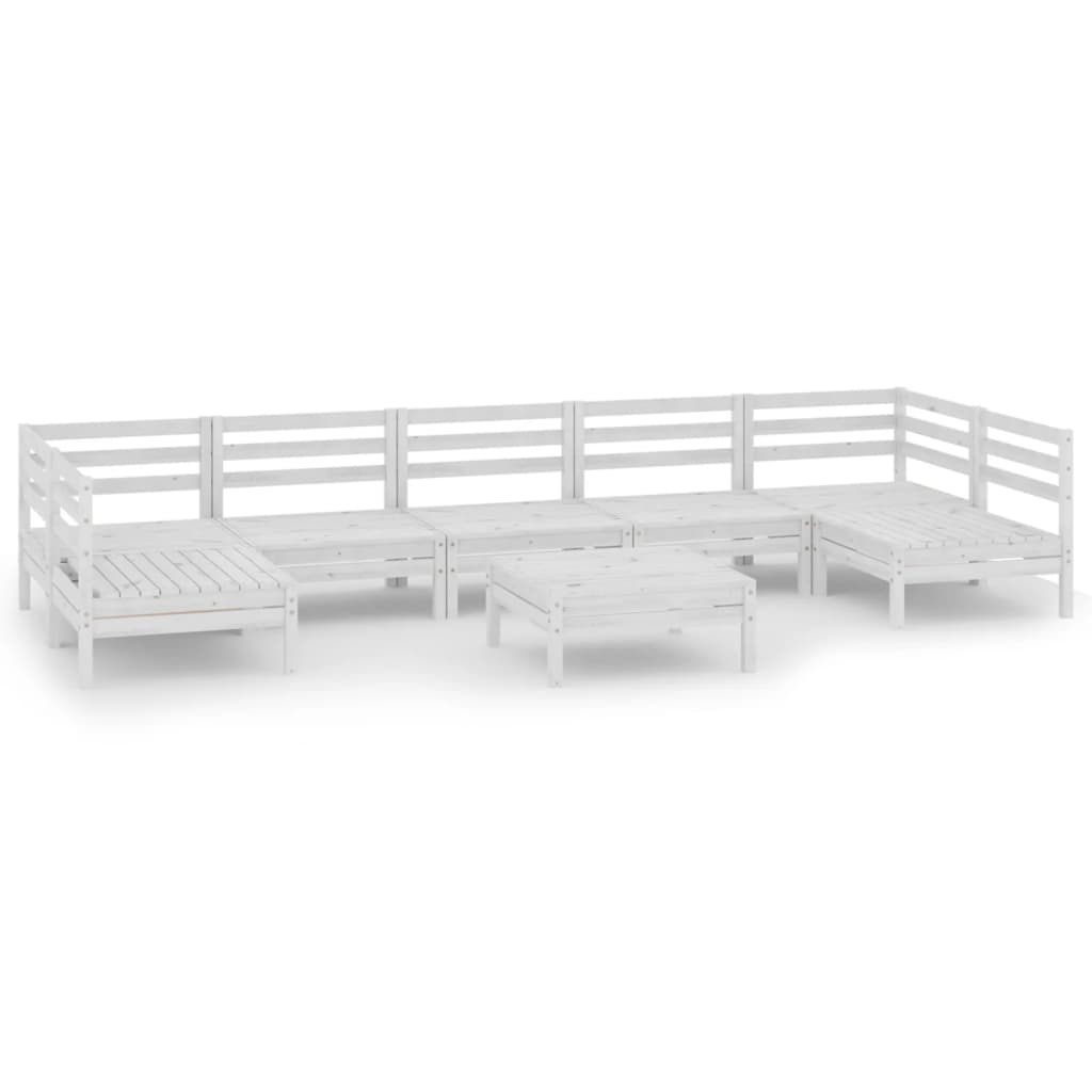 8-Delige Loungeset Massief Grenenhout Wit