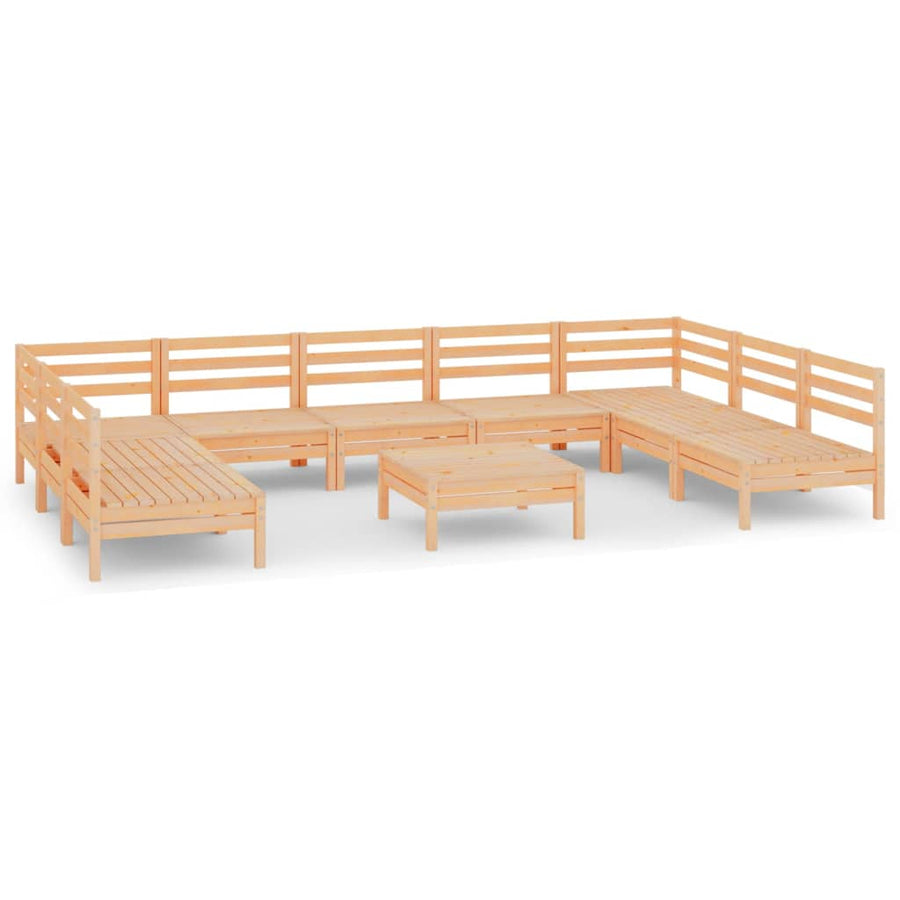 0-Delige Loungeset Massief Grenenhout Naturel