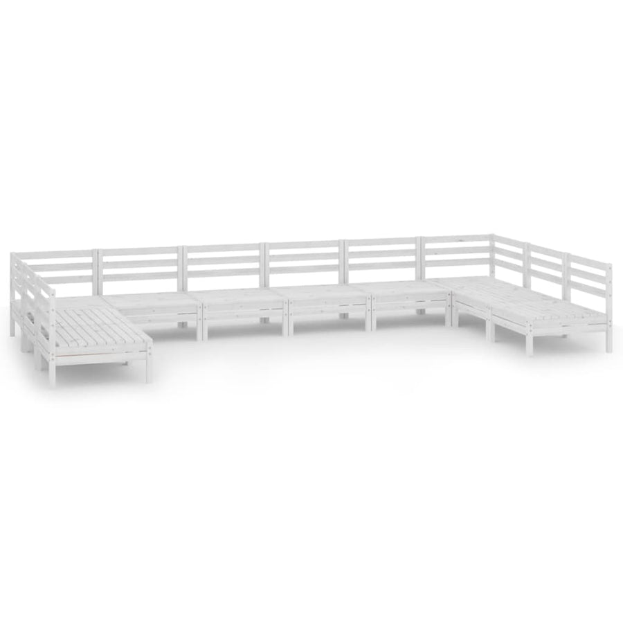 0-Delige Loungeset Massief Grenenhout Wit