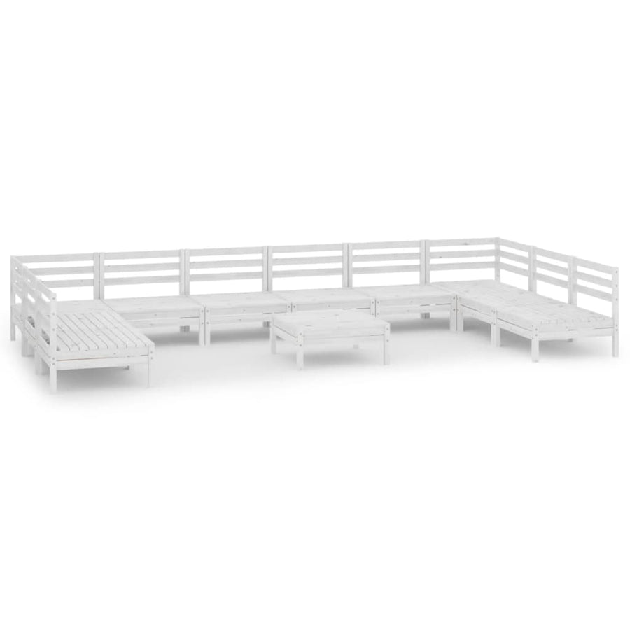 -Delige Loungeset Massief Grenenhout Wit