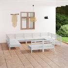 -Delige Loungeset Massief Grenenhout Wit