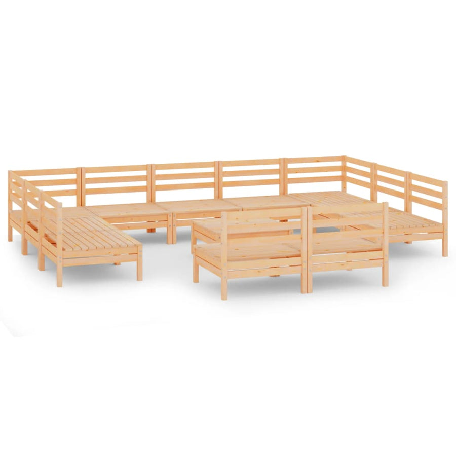 2-Delige Loungeset Massief Grenenhout Naturel