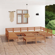Loungeset 12-delig massief grenenhout honingbruin