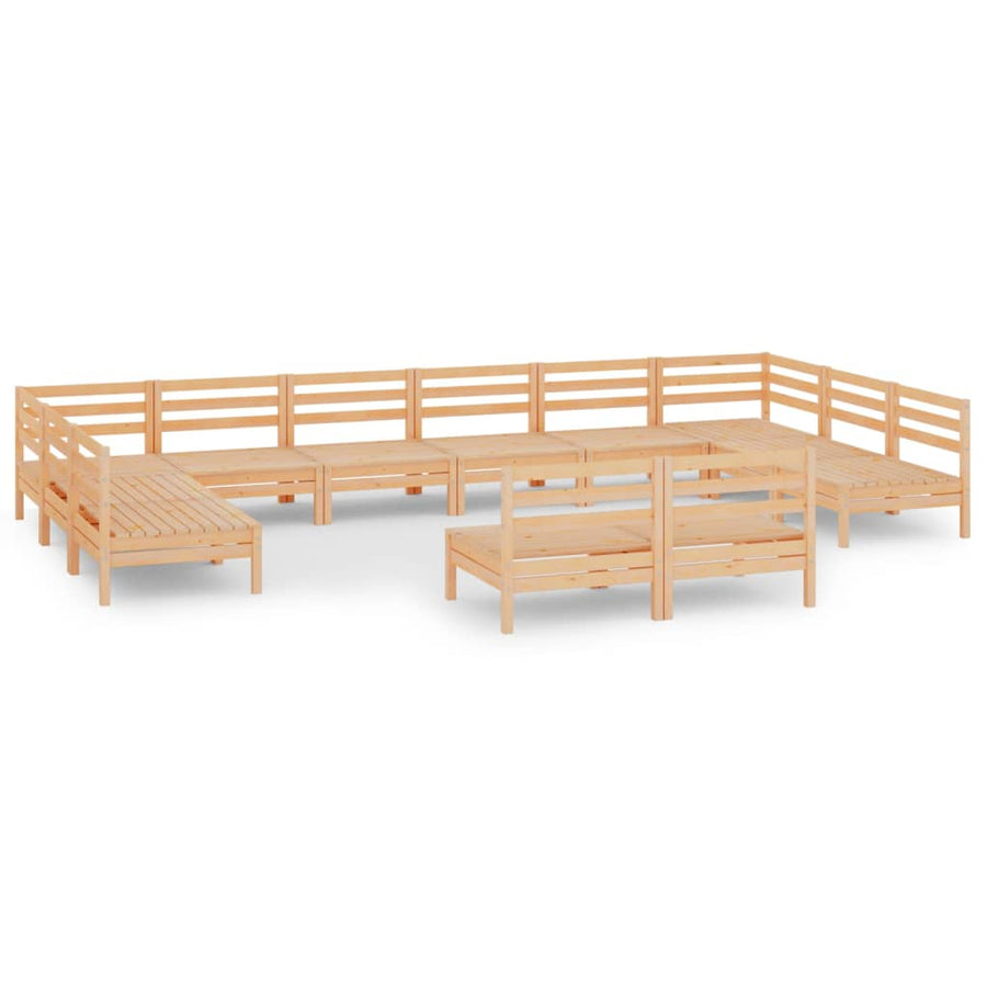 2-Delige Loungeset Massief Grenenhout Naturel