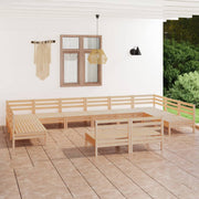 Loungeset massief grenenhout 12-delig