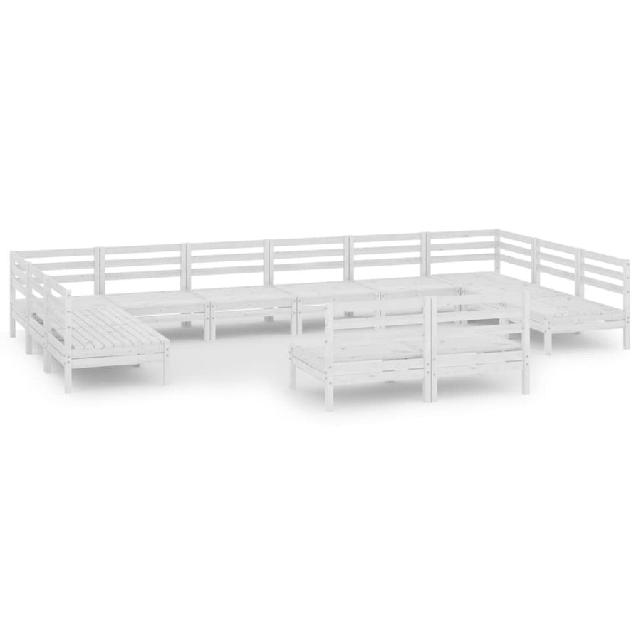 2-Delige Loungeset Massief Grenenhout Wit