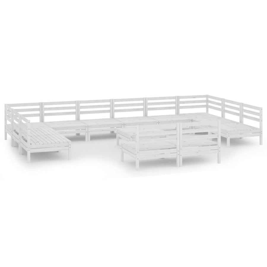 3-Delige Loungeset Massief Grenenhout Wit