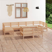 Loungeset massief grenenhout 10-delig