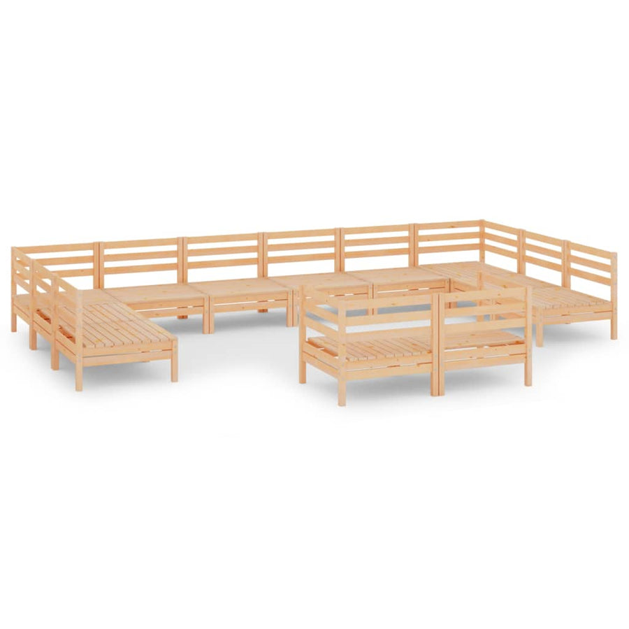2-Delige Loungeset Massief Grenenhout Naturel
