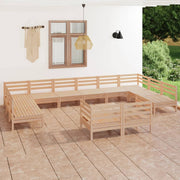 Loungeset 12-delig massief grenenhout