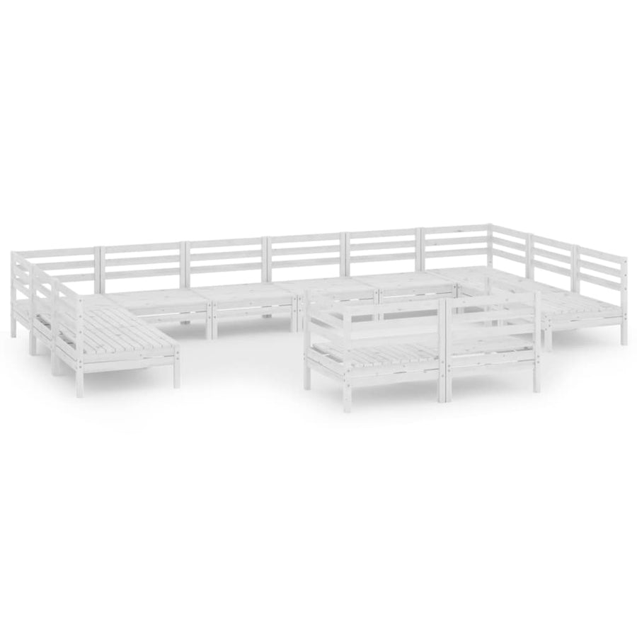 2-Delige Loungeset Massief Grenenhout Wit