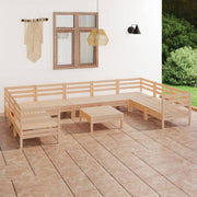 Loungeset 10-delig massief grenenhout