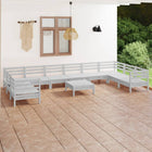 -Delige Loungeset Massief Grenenhout Wit