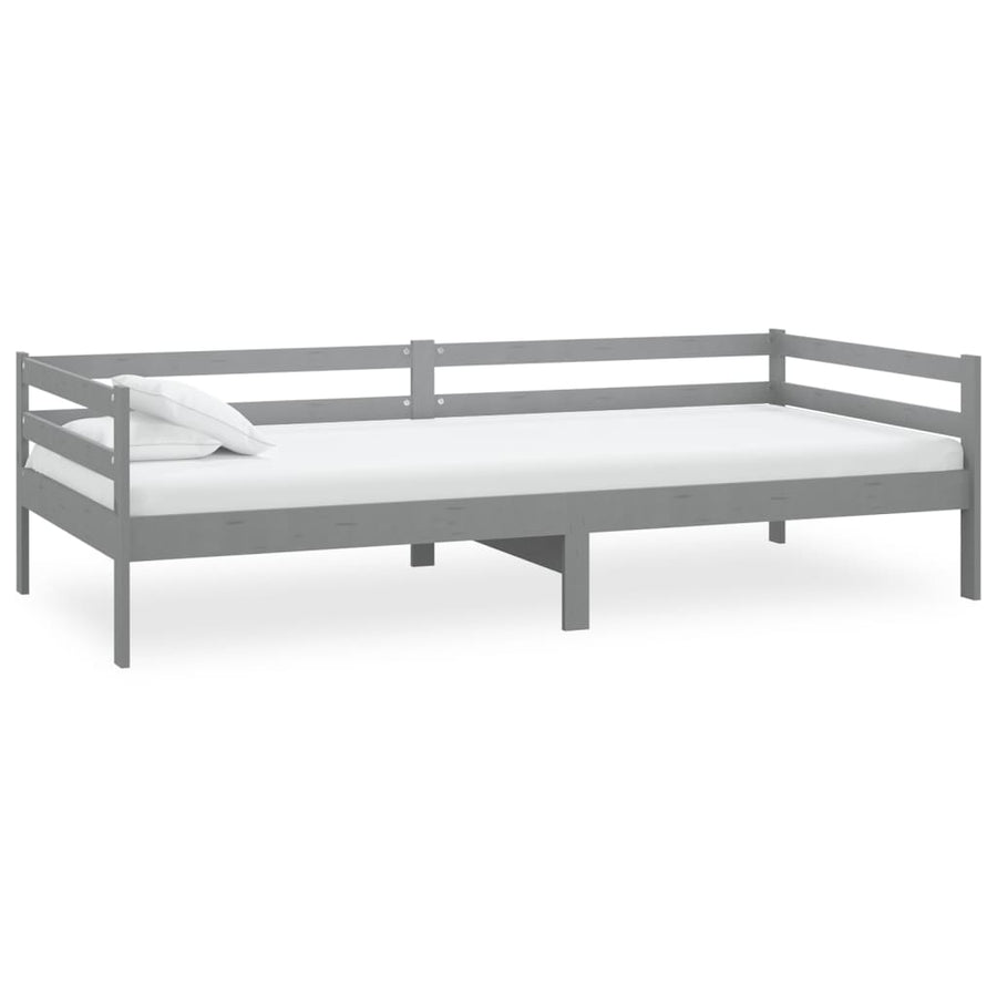 Slaapbank Met Matras Massief Grenenhout 90X200 Cm Grijs