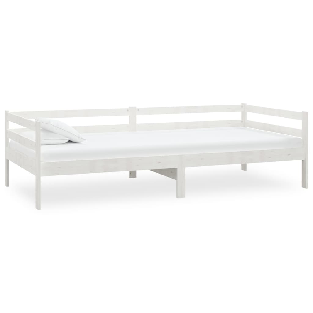 Slaapbank Met Matras Massief Grenenhout 90X200 Cm Wit