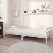 Daybed with mattress solid pine wood white 90x200 cm