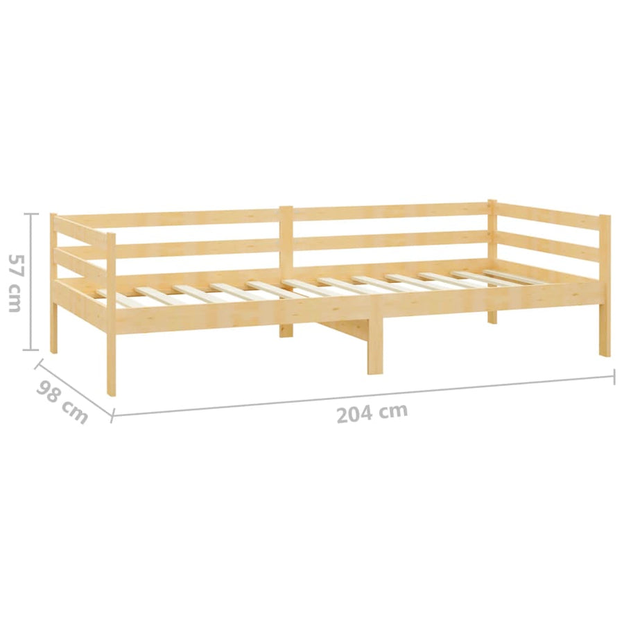 Slaapbank Met Matras Massief Grenenhout 90X200 Cm Bruin