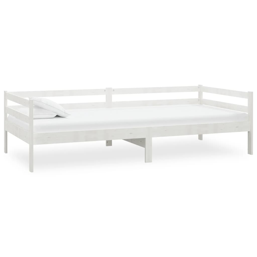 Slaapbank Met Matras Massief Grenenhout 90X200 Cm Wit