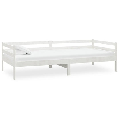 Slaapbank Met Matras Massief Grenenhout 90X200 Cm Wit