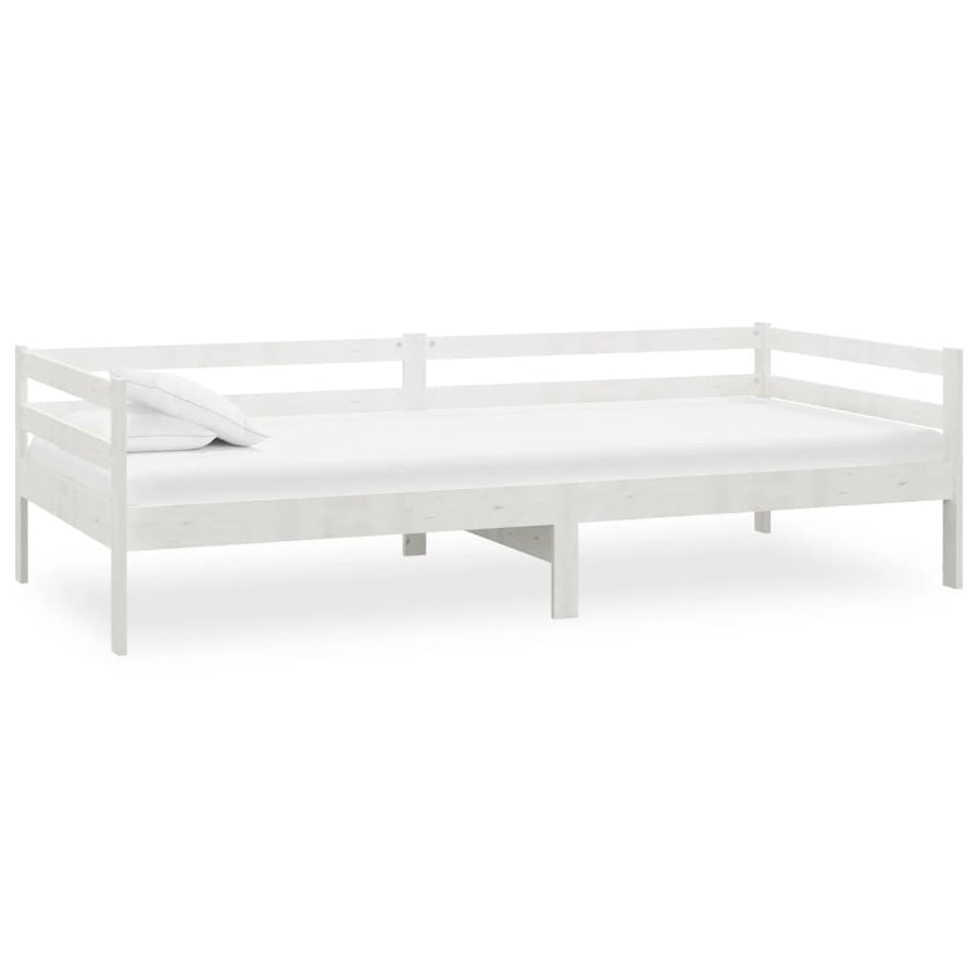 Slaapbank Met Matras Massief Grenenhout 90X200 Cm Wit