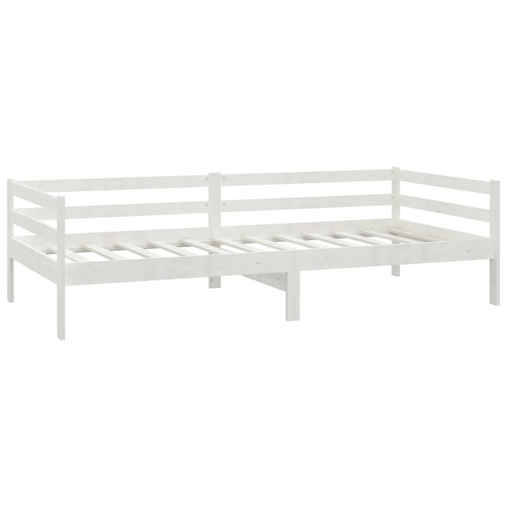Slaapbank Met Matras Massief Grenenhout 90X200 Cm Wit