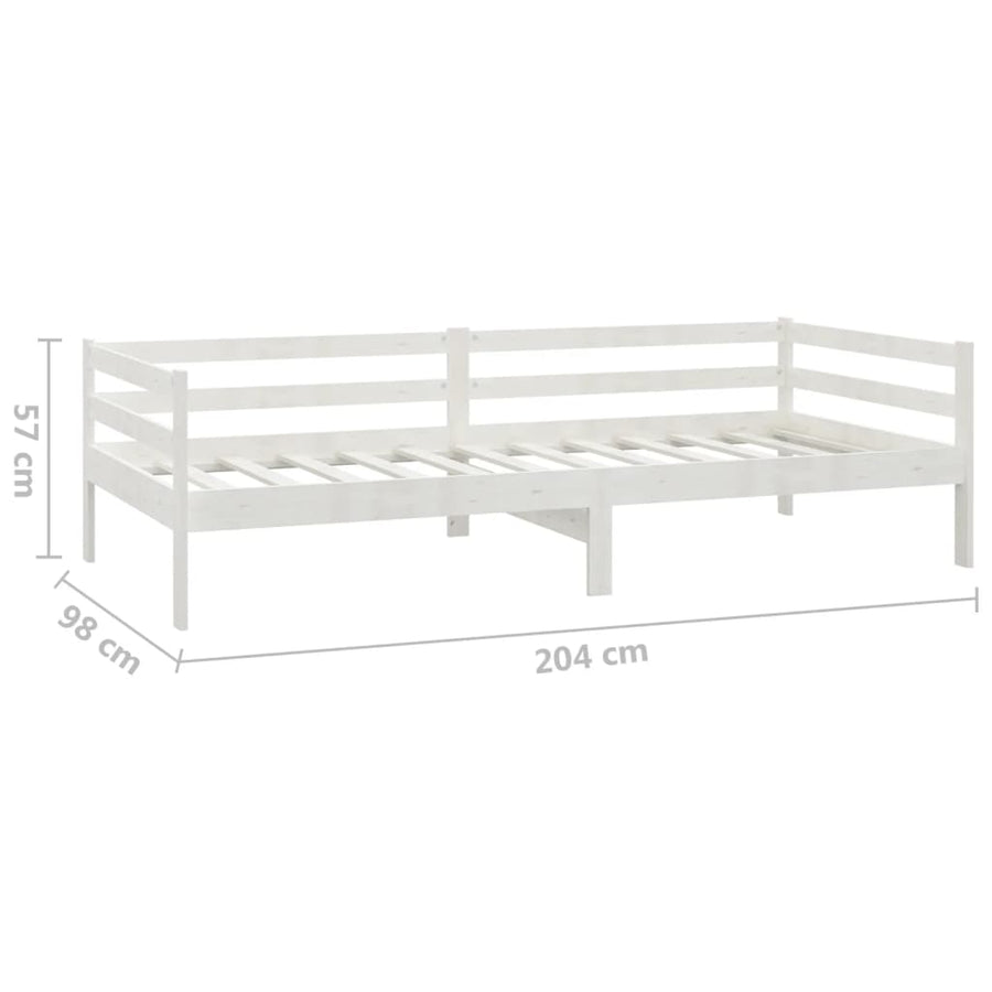 Slaapbank Met Matras Massief Grenenhout 90X200 Cm Wit