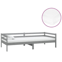 Slaapbank Met Matras Massief Grenenhout 90X200 Cm Grijs