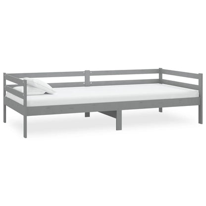 Slaapbank Met Matras Massief Grenenhout 90X200 Cm Grijs