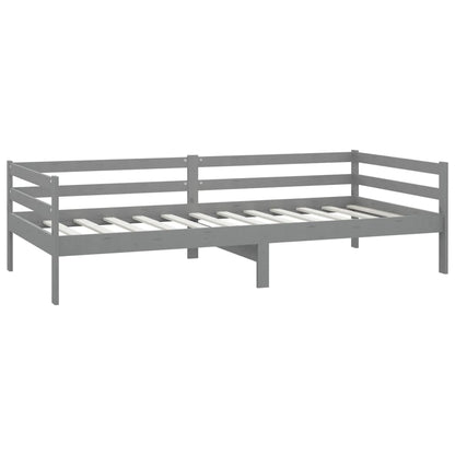Slaapbank Met Matras Massief Grenenhout 90X200 Cm Grijs