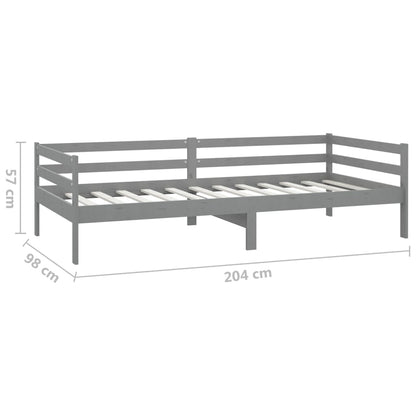 Slaapbank Met Matras Massief Grenenhout 90X200 Cm Grijs