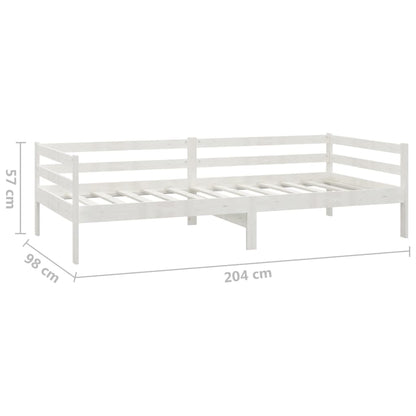 Slaapbank Met Matras Massief Grenenhout 90X200 Cm Wit