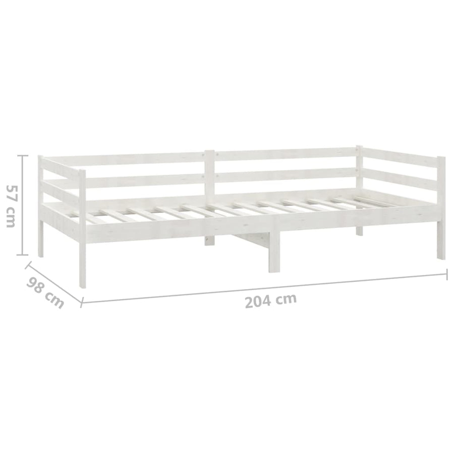 Slaapbank Met Matras Massief Grenenhout 90X200 Cm Wit