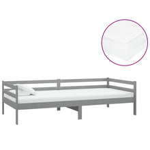 Slaapbank Met Matras Massief Grenenhout 90X200 Cm Grijs