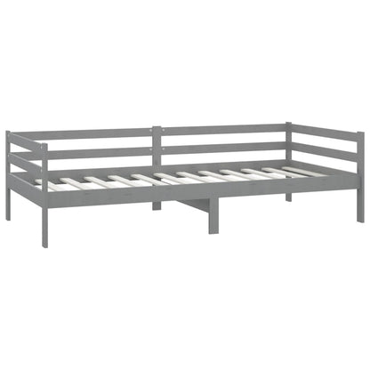 Slaapbank Met Matras Massief Grenenhout 90X200 Cm Grijs