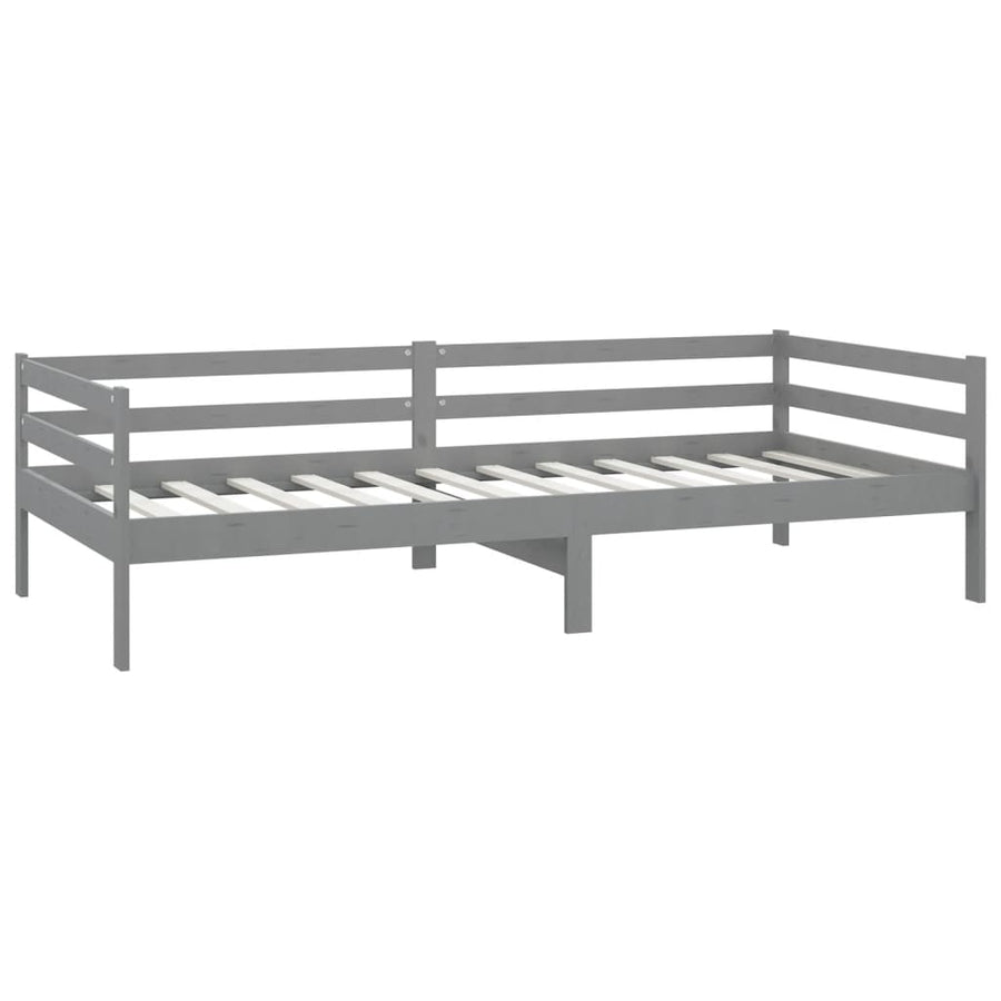 Slaapbank Met Matras Massief Grenenhout 90X200 Cm Grijs