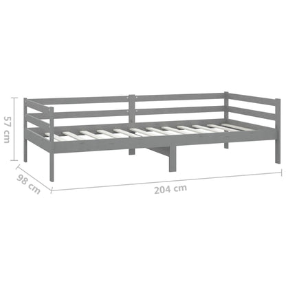 Slaapbank Met Matras Massief Grenenhout 90X200 Cm Grijs