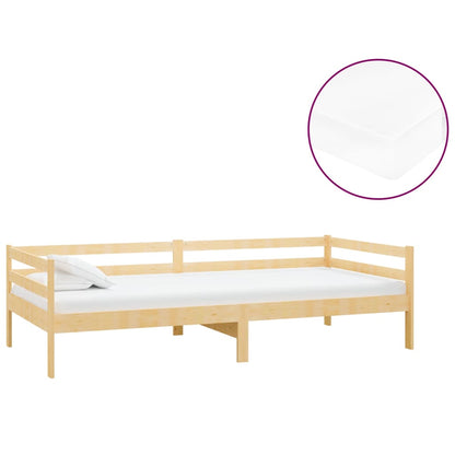 Slaapbank Met Matras Massief Grenenhout 90X200 Cm Bruin