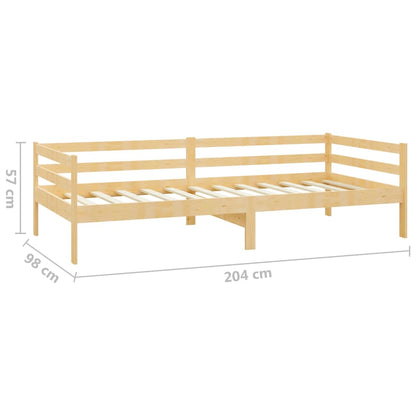 Slaapbank Met Matras Massief Grenenhout 90X200 Cm Bruin