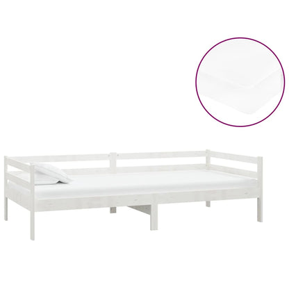 Slaapbank Met Matras Massief Grenenhout 90X200 Cm Wit