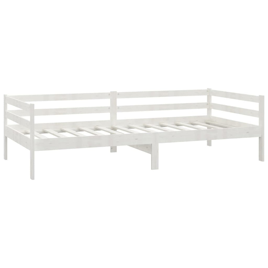 Slaapbank Met Matras Massief Grenenhout 90X200 Cm Wit