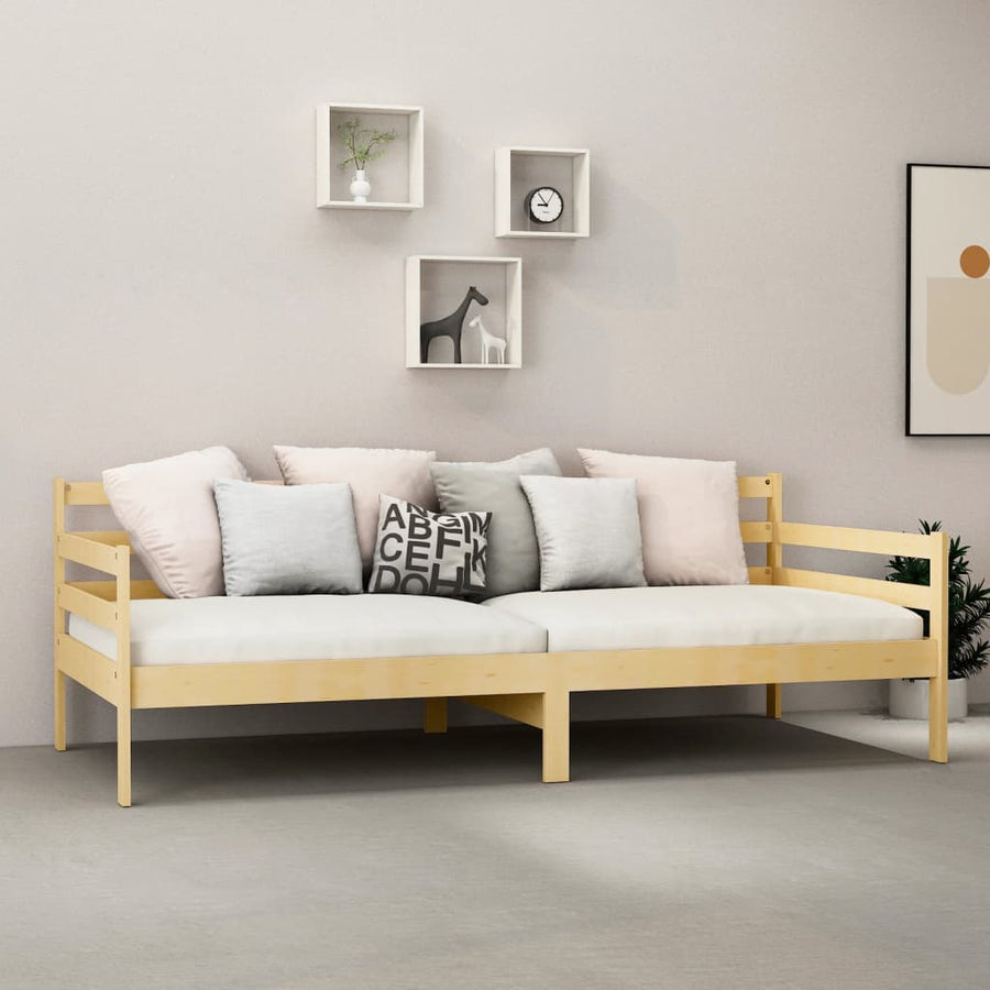 Slaapbank Met Matras Massief Grenenhout 90X200 Cm Bruin