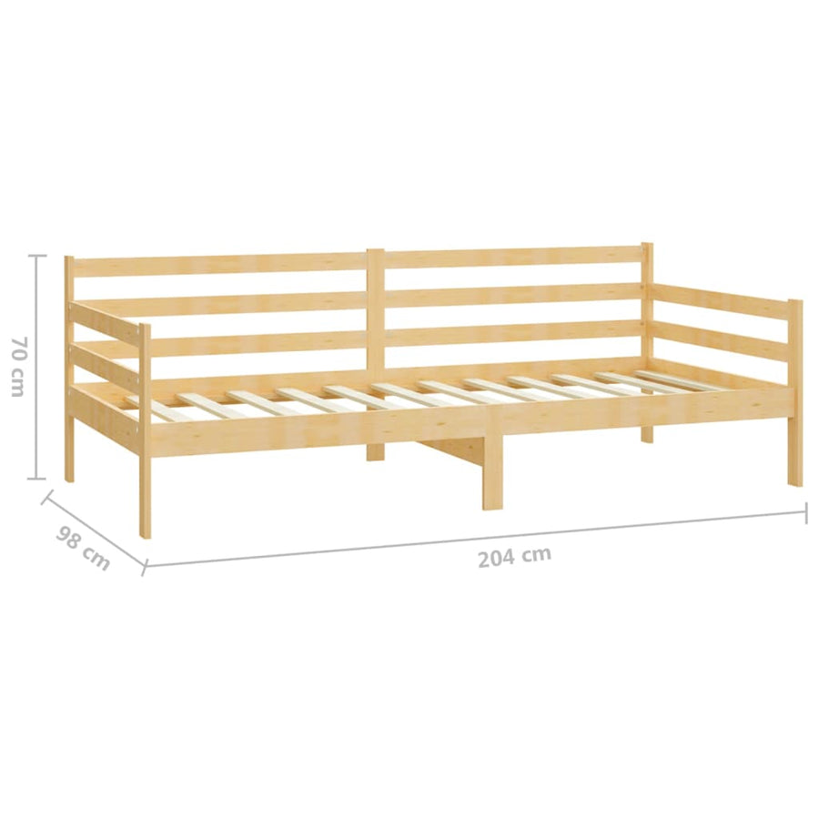 Slaapbank Met Matras Massief Grenenhout 90X200 Cm Bruin