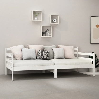 Slaapbank Met Matras Massief Grenenhout 90X200 Cm Wit