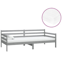 Slaapbank Met Matras Massief Grenenhout 90X200 Cm Grijs