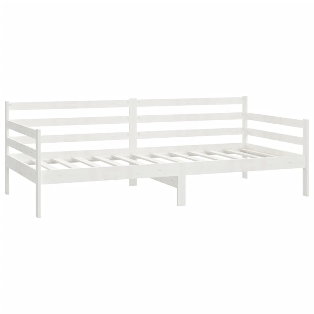 Slaapbank Met Matras Massief Grenenhout 90X200 Cm Wit