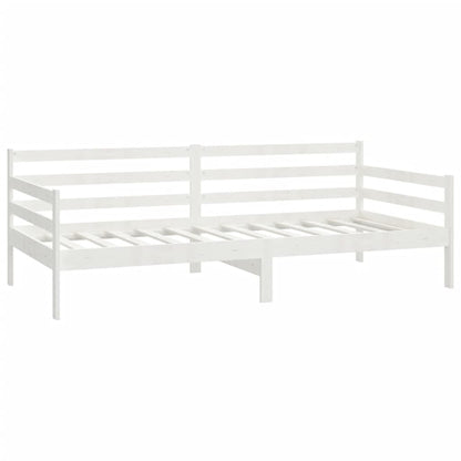Slaapbank Met Matras Massief Grenenhout 90X200 Cm Wit