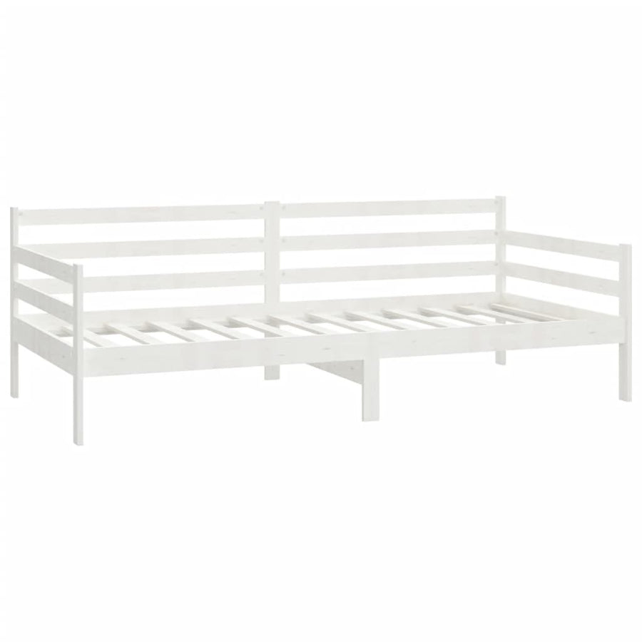 Slaapbank Met Matras Massief Grenenhout 90X200 Cm Wit
