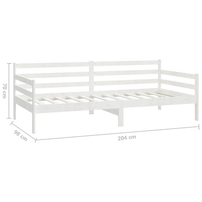 Slaapbank Met Matras Massief Grenenhout 90X200 Cm Wit