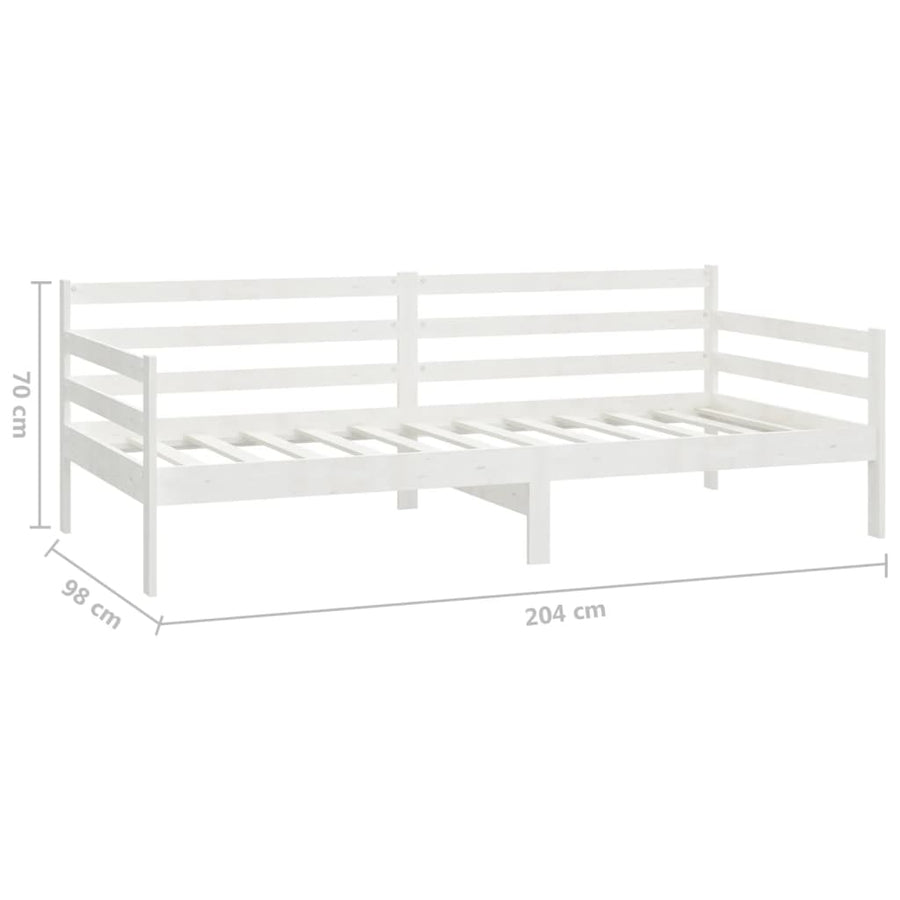 Slaapbank Met Matras Massief Grenenhout 90X200 Cm Wit